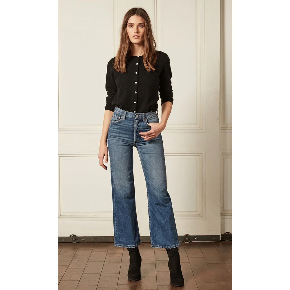 BOYISH The Mikey in Bicycle Thieves High Rise Wide Legs Jeans